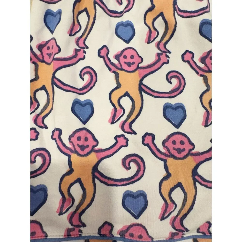 Roller Rabbit Monkey Polo Pajamas Short Set XS 100% Pima Cotton